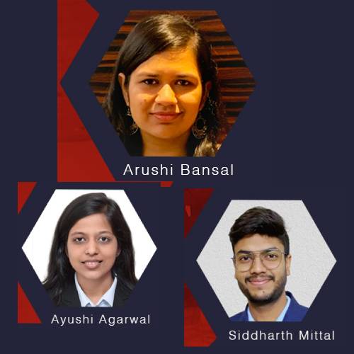PGP students Arushi Bansal, Ayushi Agarwal and Siddharth Mittal are awarded the Aditya Birla Scholarships