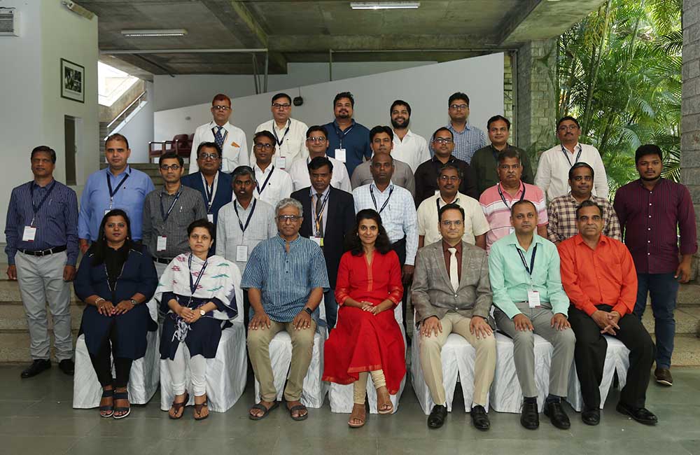 Participants of the Leadership and Governance Programme for Senior Time-Scale officers of CWES, along with Programme Directors Prof. Shankar Venkatagiri and Prof. Ramya Ranganathan, on April 25, 2022.
