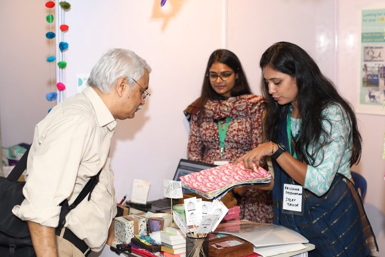 Women entrepreneurs showcase their innovations at the WSP Santhe - a product display of WSP Ventures, on 22 September 2022, at IIM Bangalore.