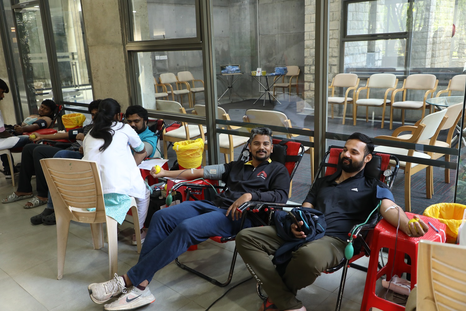 Vikasana, the student club of IIM Bangalore that works on social initiatives, organized a blood donation camp in collaboration with the Bangalore Medical Services Trust Blood Bank at the IIMB campus, on 20 January, 2023.