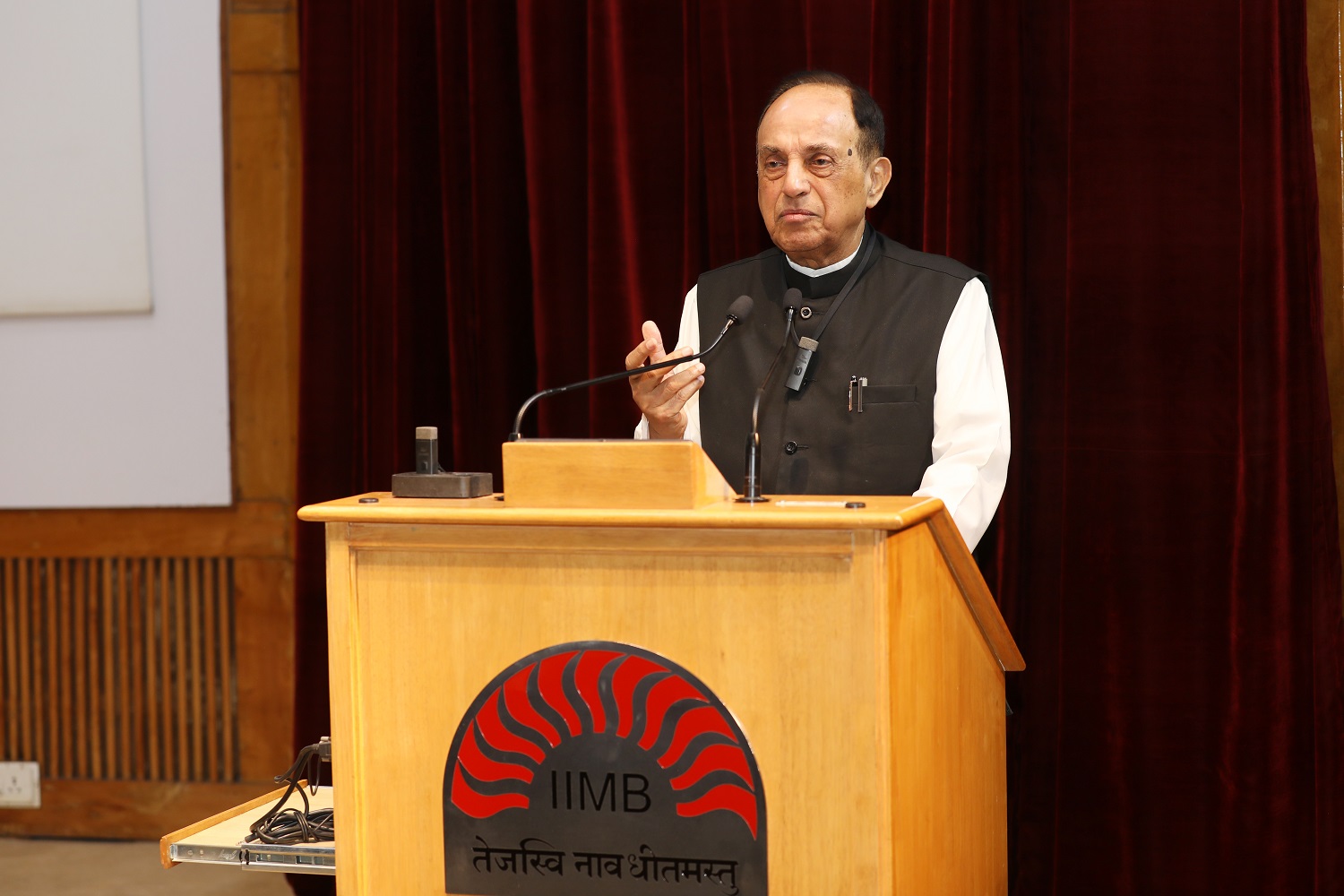 The Public Policy Club at IIMB hosted a speaker session by Dr. Subramanian Swamy, politician, economist and statistician, on management lessons from his personal journey. The session was moderated by Prof. Jitamitra Desai, faculty in the Decision Sciences area, on 3rd August 2023.