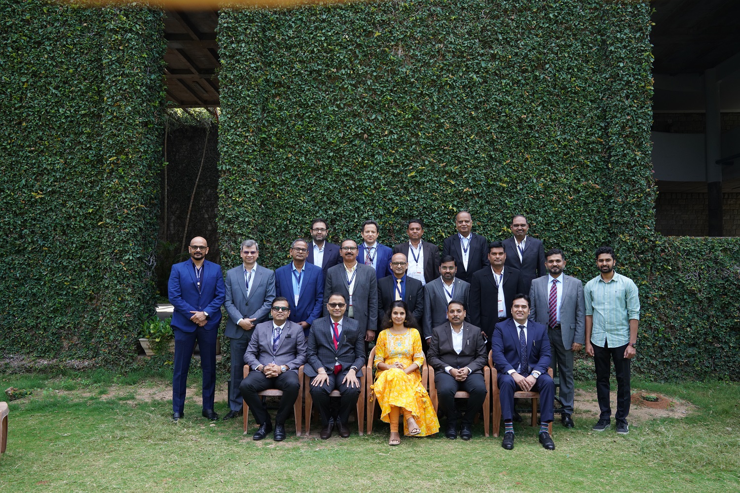 Participants of the Execution Education programme, ‘Strategic Leadership In Digital Age for Equitas Small Finance Bank’, along with the Faculty Programme Directors at IIMB, on 3rd October 2023.