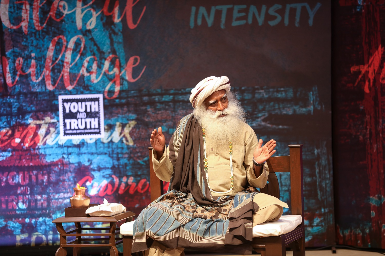 Sadhguru at UNMAAD 2024. He interacted with students during a lively Q&A session on 25th February 2024.
