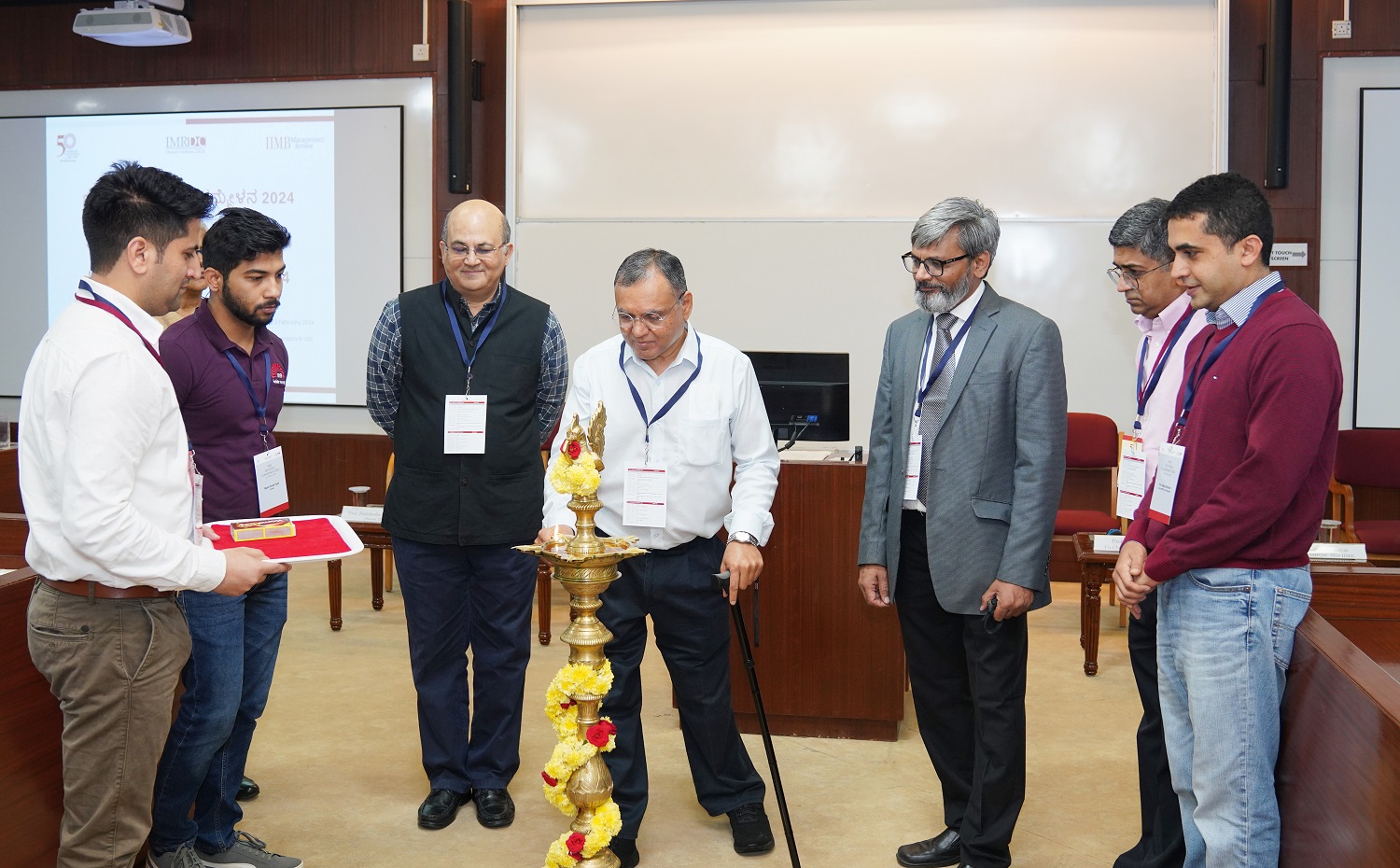Prof. Sanjay Kallapur, from Indian School of Business, inaugurates the IMR Doctoral Conference (IMRDC), organized by IIMB Management Review (IMR) and the Office of the Doctoral Programme, on 2nd February 2024.