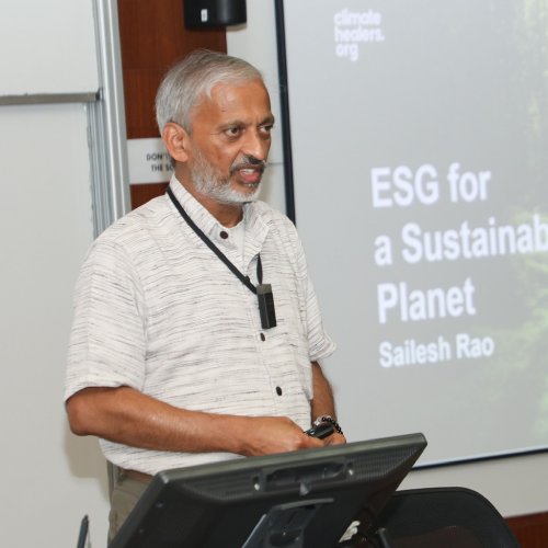 Dr. Sailesh Rao speaks on climate change and sustainability