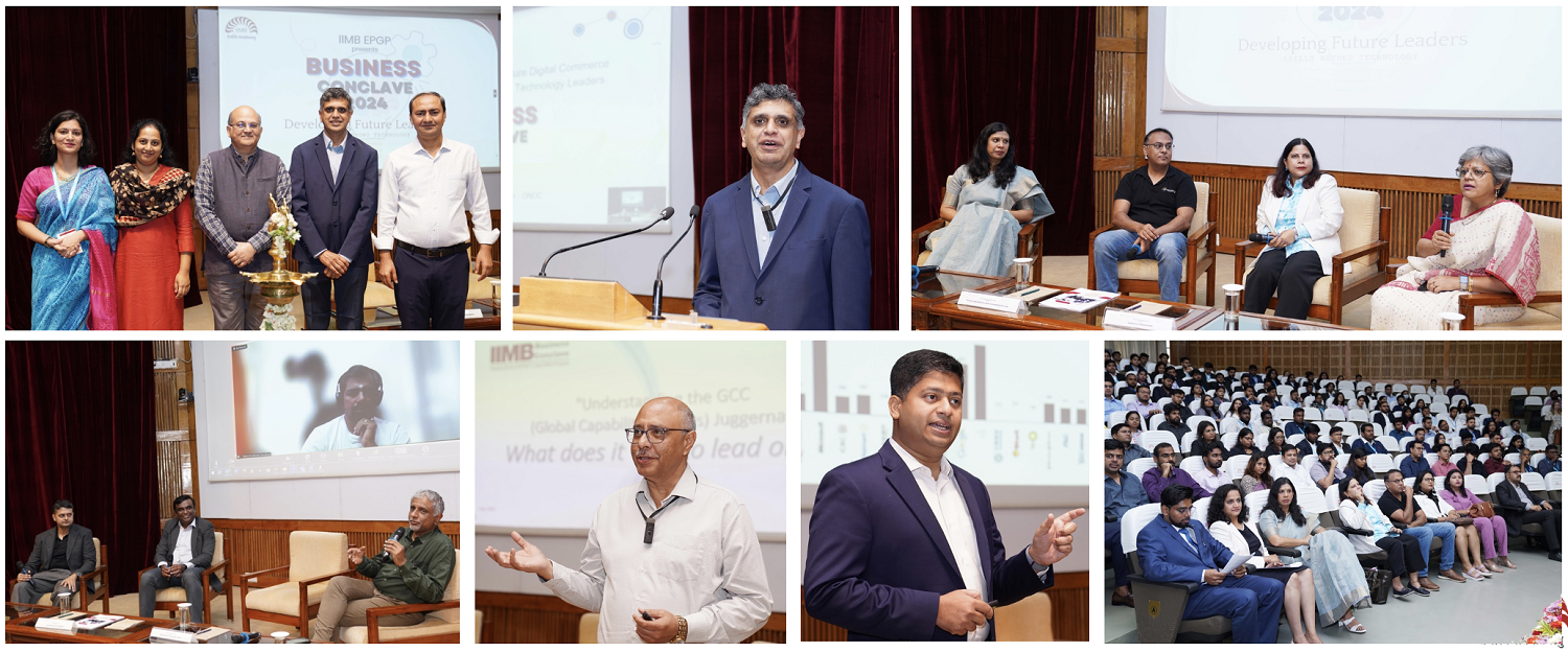 Snapshots from the EPGP Business Conclave 2024, organized on 22nd September 2024, by students of the Executive Post Graduate Programme in Management (EPGP) at IIMB. The conclave was on ‘Developing Future Leaders: Skills Beyond Technology’.