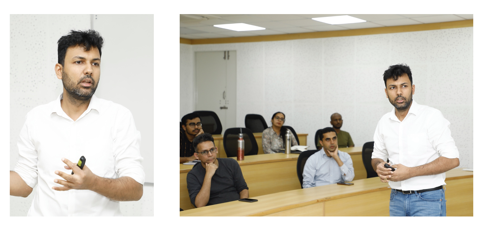 Prof. Shekhar Tomar, from the Indian School of Business, at the research seminar on ‘Trumping Immigration: Visa Uncertainty and Jobs Relocation’. The seminar was organized by the Office of Research and Publications (R&P), at IIMB, on 20th September 2024.