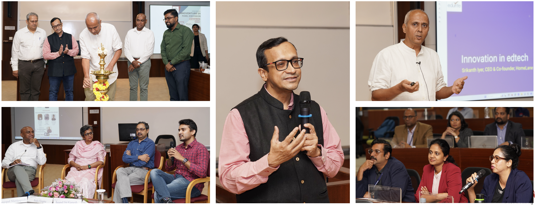 Snapshots from InnoVenture 2024, organized by the students of the Post Graduate Programme in Enterprise Management (PGPEM) at IIMB, on 29th September 2024. The event included a keynote address, a panel discussion, and the Founders’ Dilemma -- a real-world startup challenge.