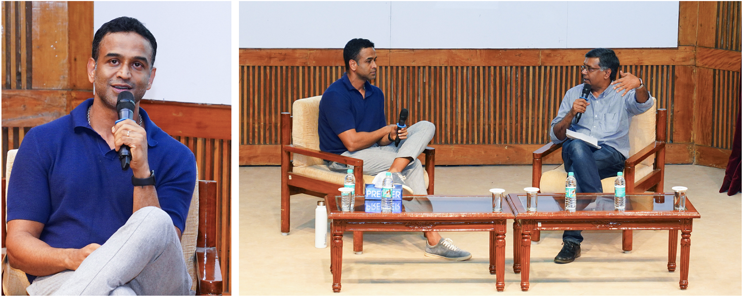 The Centre for Capital Markets and Risk Management and Networth, the student-run Finance Club at IIM Bangalore, jointly hosted a conversation with Nitin Kamath, Founder, CEO, Zerodha, on 25th February 2025. The discussion focused on investing, entrepreneurship, and financial markets. It was moderated by Prof. Venkatesh Panchapagesan, Chairperson of the Real Estate Research Initiative (RERI) and Professor of Finance at IIMB.