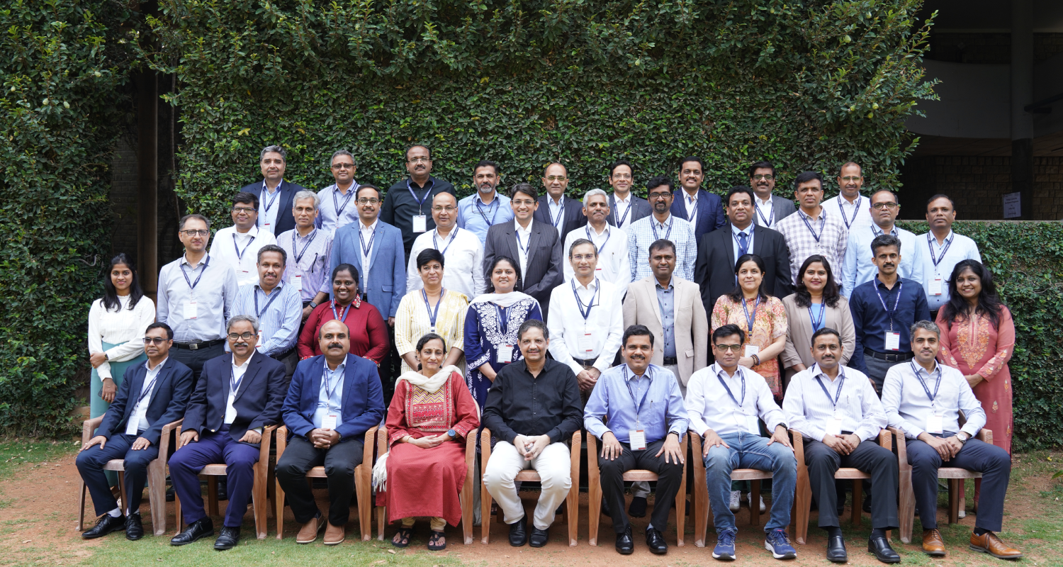 Participants of the Strategic Leadership Development Programme for Infosys Ltd., along with the faculty programme directors, Prof. Padmini Srinivasan and Prof. Sushanta Kumar Mishra, on 02nd April 2025.