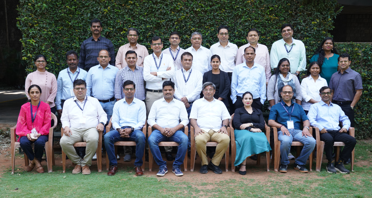 Participants of the programme, Re-Imagining Strategic Excellence (RISE) for Siemens Technologies & Services Pvt Ltd., along with the faculty programme director, Prof. R. Srinivasan, on 10th April 2025.