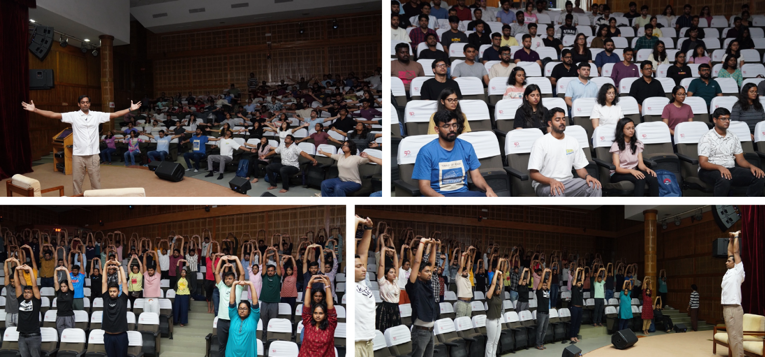 Suveer Balvi and Kapil Saini conducted a workshop on breathwork for all incoming students as part of the PGP & PGPBA orientation on 11th June 2025.