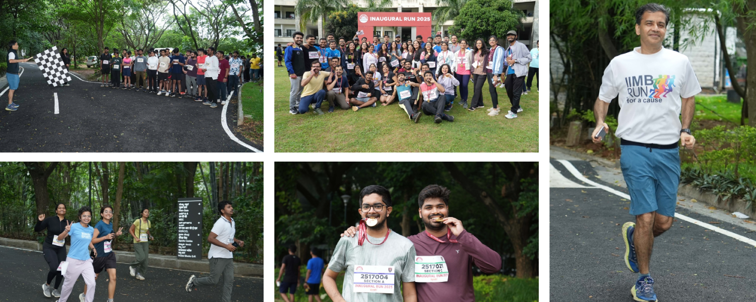 Students of IIM Bangalore organized an Inaugural Run on 15th June 2025 to welcome the incoming MBA batch to campus with energy and enthusiasm. Prof. Sourav Mukherji, Dean of Alumni Relations & Development, flagged off the event.