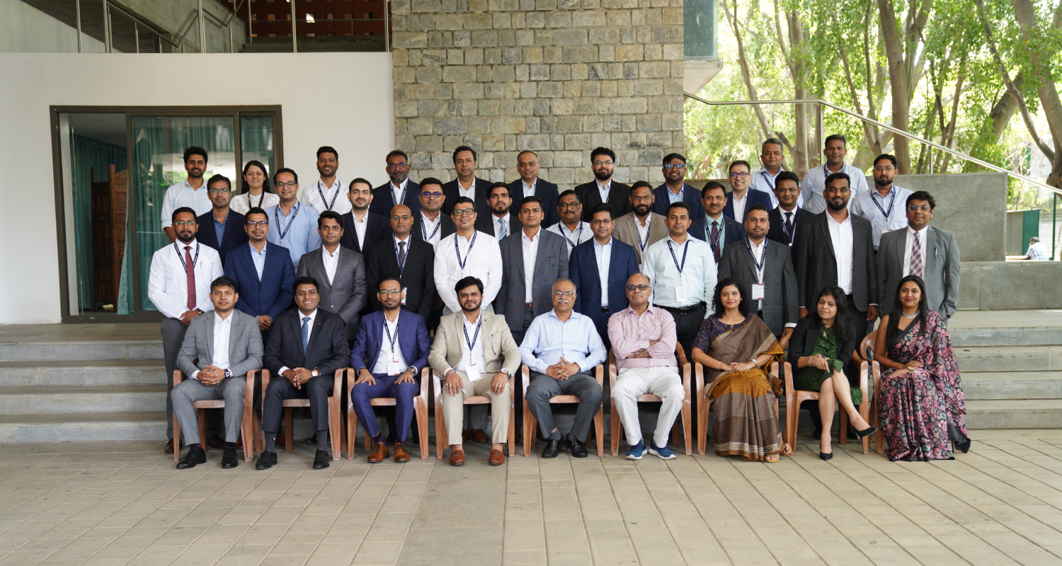 Participants of Batch-2 of the Exec Ed Programme for Wealth Managers of HDFC Bank Ltd, along with the Programme Directors, Prof. Jaydev M and Prof. Chetan Subramanian, on 9th June 2025.