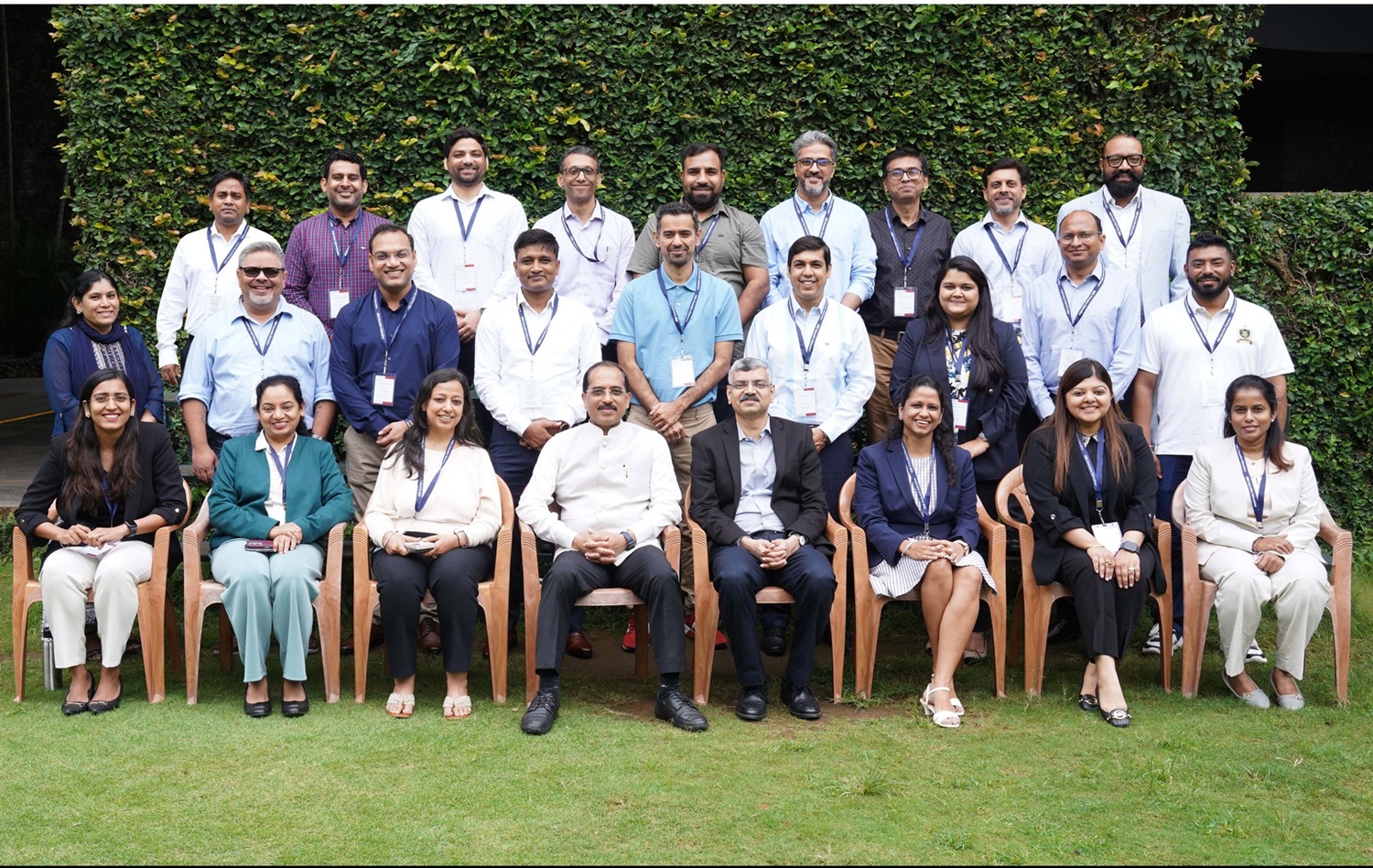 Participants of the Frontrunners: Leadership Development Programme for AXA XL, with the faculty programme directors, Prof. G Shainesh and Prof. Rejie George, on 18th August 2025.