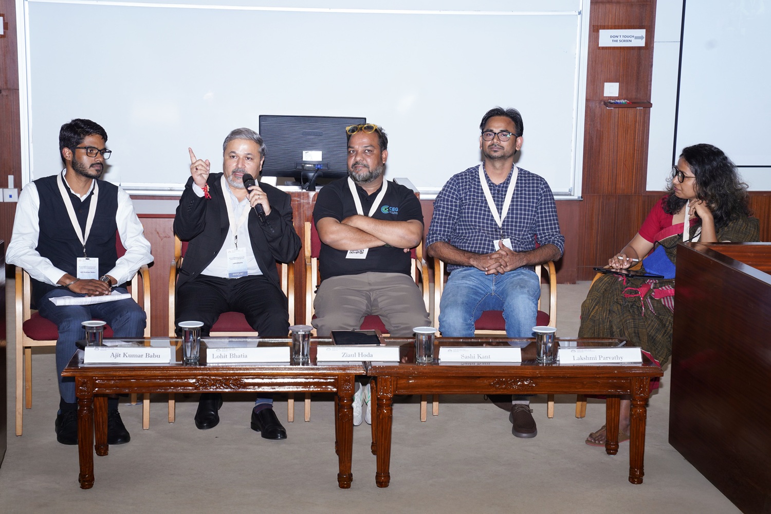 (L–R) Dr. Ajit Kumar Babu, MS Ramaiah University; Lohit Bhatia, President, Workforce Management, Quess Corp Limited; Ziaul Hoda, VP, CEGIS; and Dr. Shashi Kant, Industrial Relations Lead, Mars, in a panel discussion moderated by Dr. Lakshmi Parvathy, IIMB. The panel discussion, on 19th August 2025, was about ‘State capacity and informal labour markets in contemporary India’, and was conducted as part of the CPP conference.