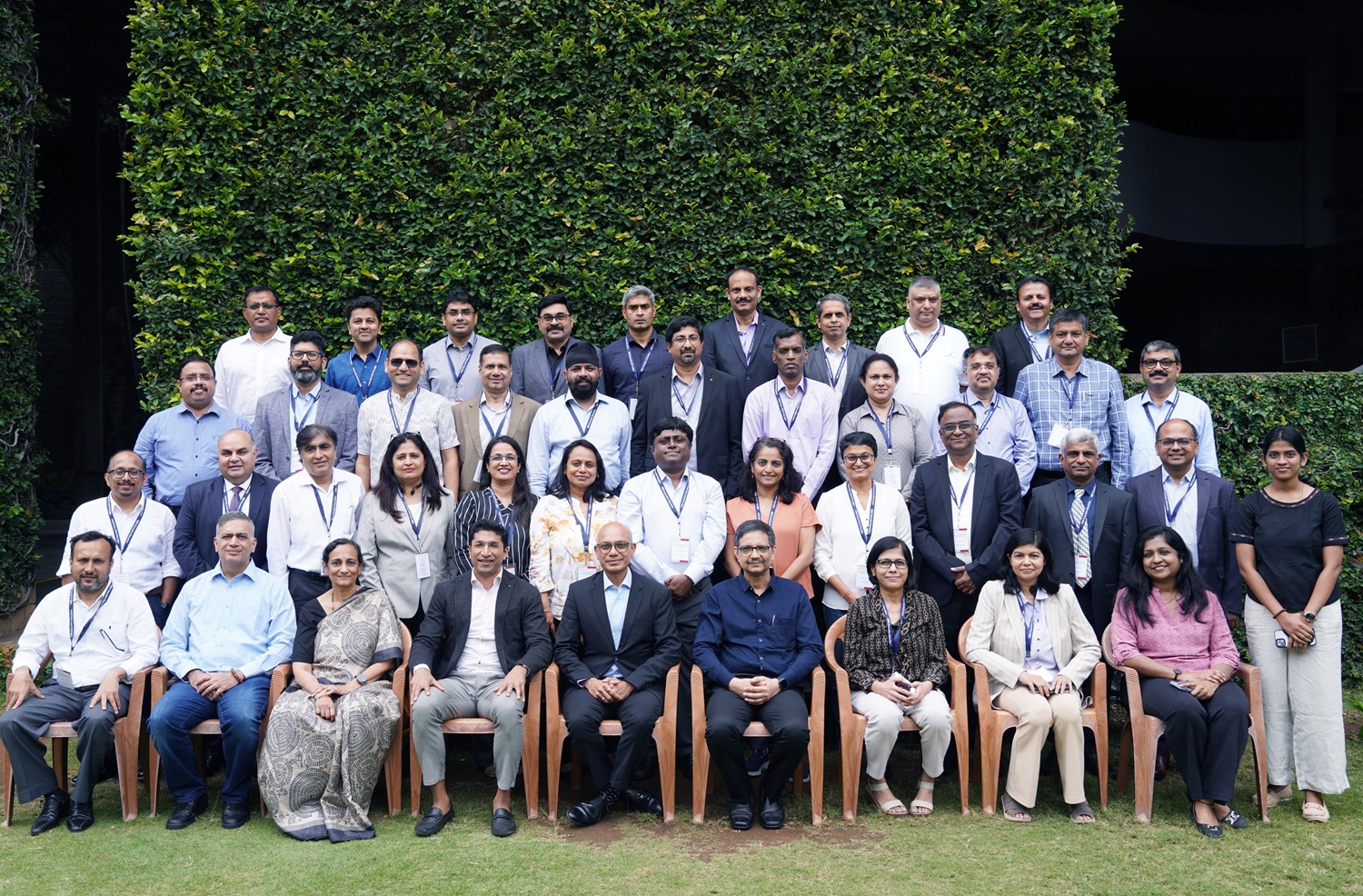 Participants of the Strategic Leadership Development Programme for Infosys Ltd, along with the faculty programme directors, Prof. Padmini Srinivasan, and Prof. Susantha K Mishra, on 1st September 2025.