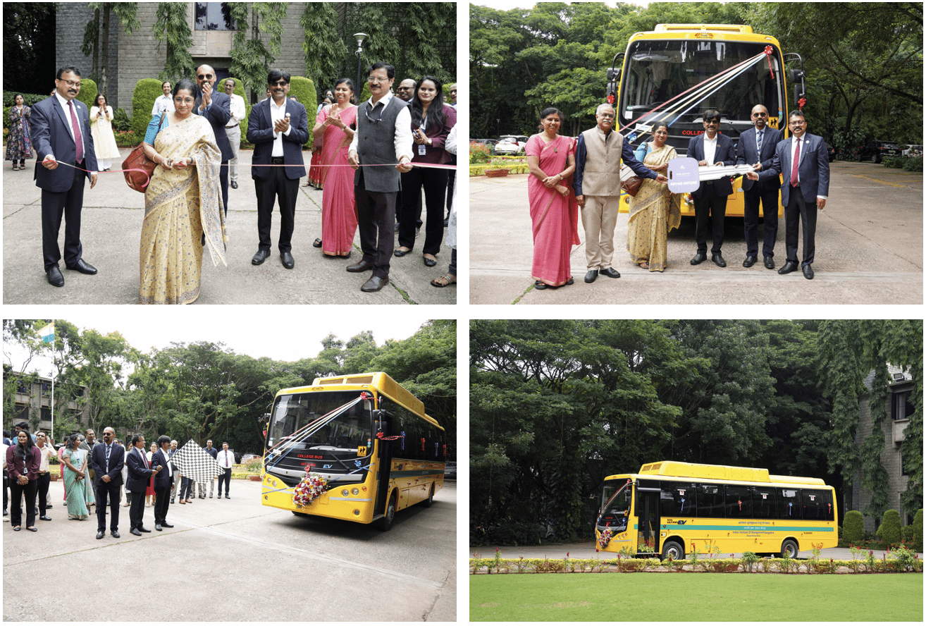 IIM Bangalore, in collaboration with National E-Governance Services Limited (NeSL), flagged off its first electric bus under NeSL’s Sustainability Programme, on 24th October 2025.