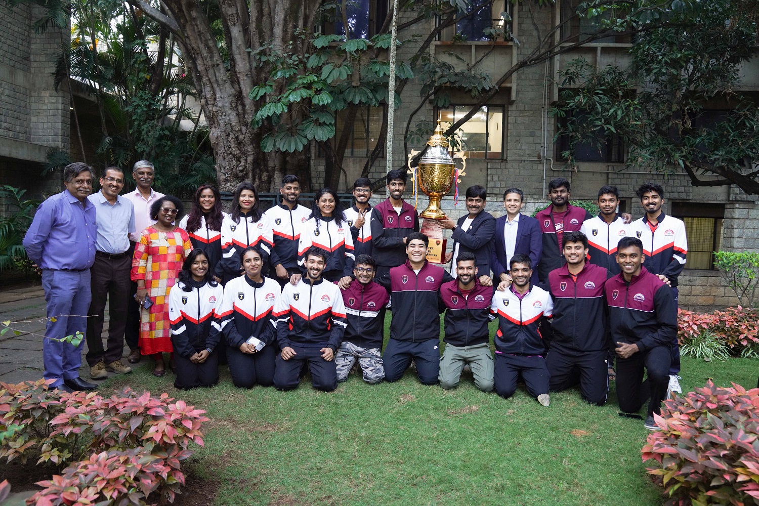 IIM Bangalore students won the highest number of medals at the Inter IIM Sports Meet and were felicitated by Prof. U. Dinesh Kumar, Director-in-Charge, IIMB, Prof. Sourav Mukherji, Dean, Faculty and Alumni Relations & Development, and other senior officials of the Institute.