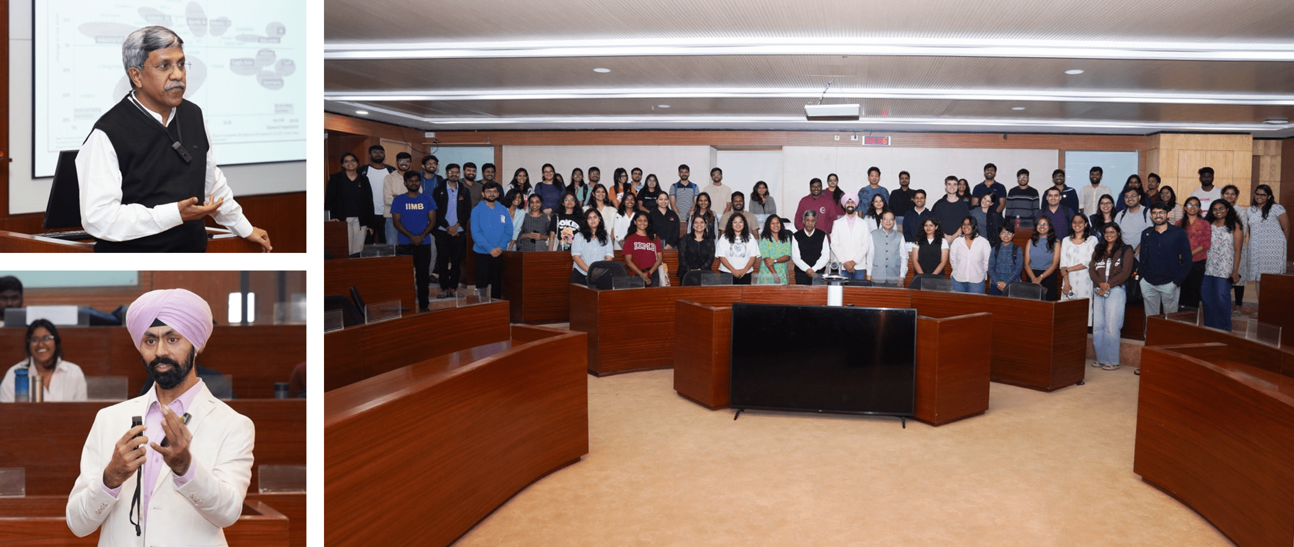 Prof. P D Jose of the Strategy and Sundeep Singh, MD, Accenture, engaged in a session at IIMB on 12th November 2025, as part of the ‘ESG and Emerging Paradigms for Leaders’ course, offered by Prof. Gopal Mahapatra, Chairperson and faculty of the Organizational Behavior & Human Resources Management area.