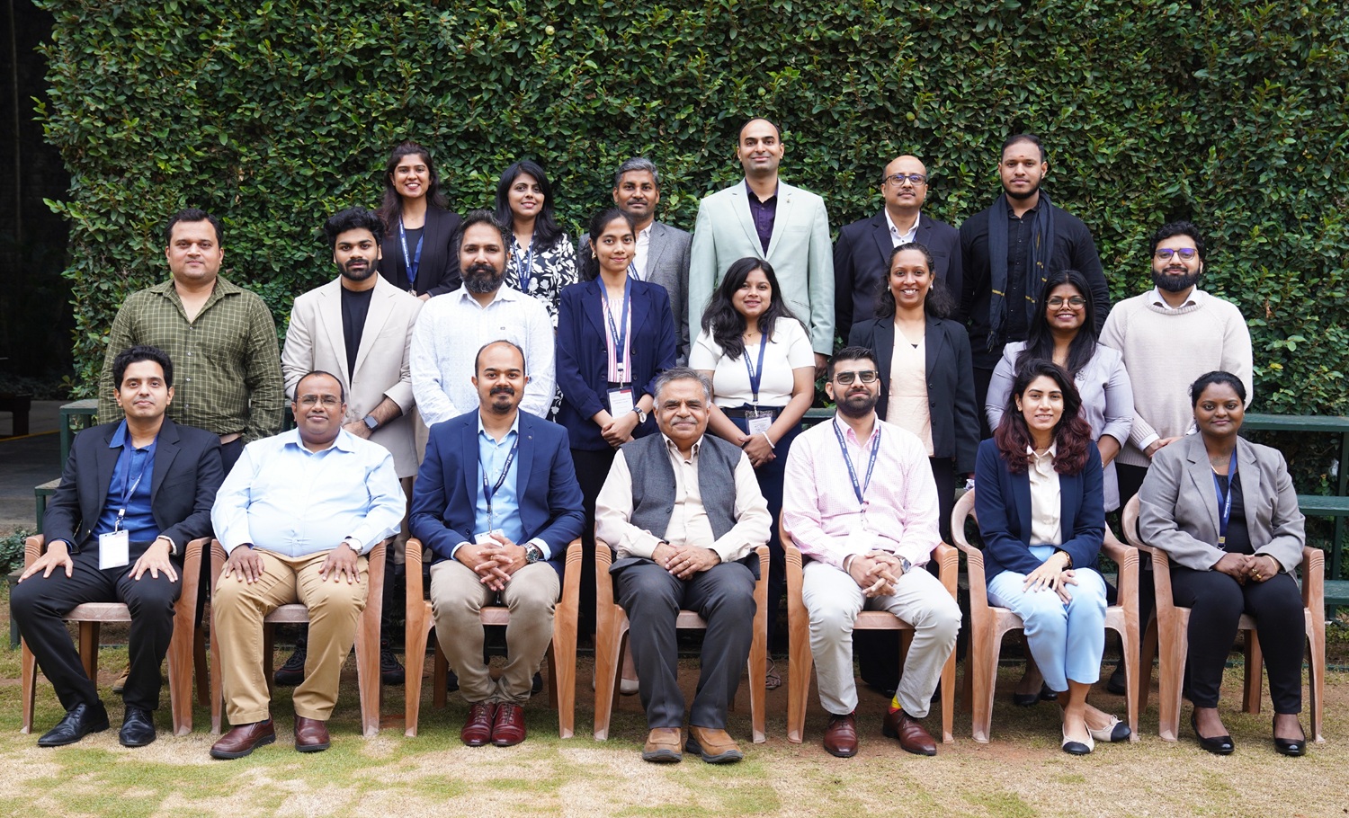 Participants of the ‘Organizational Excellence through Leadership Swiss Re’ programme, with the Programme Directors Prof. Abhoy K Ojha and Prof. C. Panduranga Bhatta, on 16th December 2025.