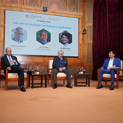 Visionary leaders offer roadmap on creating and shaping enduring organizations during fireside chat at IIMB