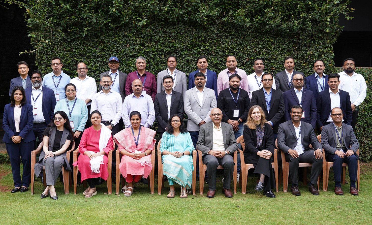 Participants of the Executive Education Programme, ‘Leadership Development Programme to Build Resilient GCCs’, along with the Programme Directors, Prof. Srivardhini K. Jha and Dr. Anilesh Seth, on 20th August 2026.