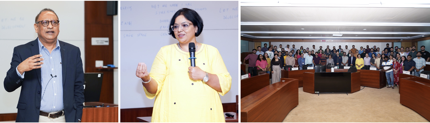 Supratik Bhattacharyya, Group CHRO, Adventz Industries, and Mahasweta Paul, Head of People and Culture, Machani Group, interacted with PGPEM participants as part of the ‘Managing People and Performance in Organisations’ course offered by Prof. Gopal Mahapatra, on 22nd August 2026.