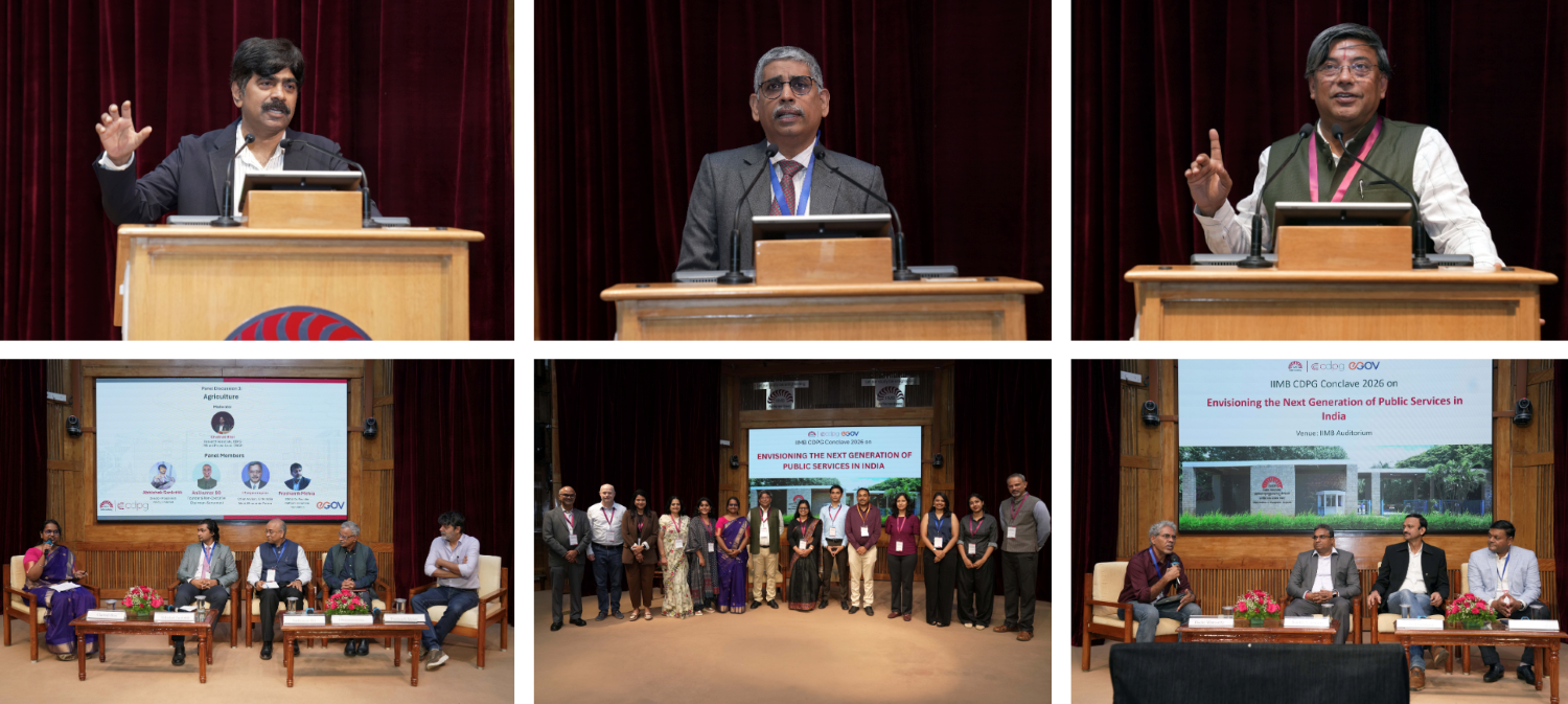 On 30th September 2026, the Centre for Digital Public Goods at IIM Bangalore, in partnership with eGov Foundation, conducted the ‘CDPG Annual Conclave2026’. Centred on the theme ‘Envisioning the Next Generation of Public Services in India’, the conclave brought together policymakers, industry leaders and academics to examine how Digital Public Infrastructure, data and artificial intelligence are reshaping public service delivery.