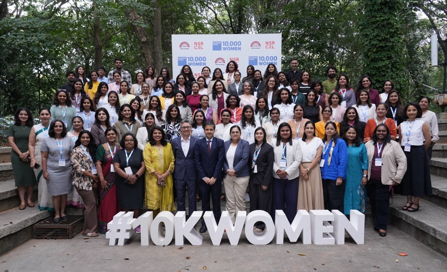 Participants of Module-1 of Cohort-17 of the ‘Goldman Sachs 10,000 Women’ programme, along with the Programme Directors, Prof. Sourav Mukherji and Prof. Ramya K Murthy, on 5th October 2026.